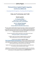 Call for Papers BAELc13