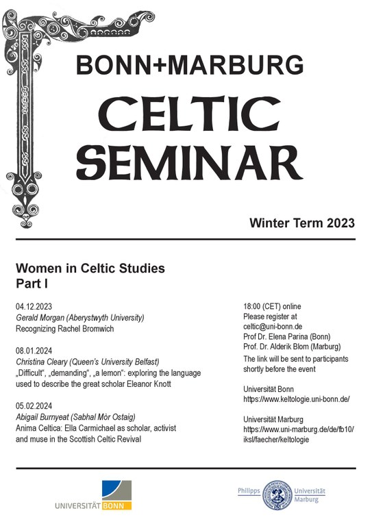 Programm Celtic Seminar WS 23/24